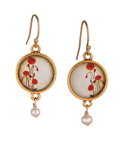 Secret Garden Gold Earrings - Simple Poppy