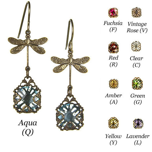 Bejeweled Dragonfly Earrings (Choose your color)