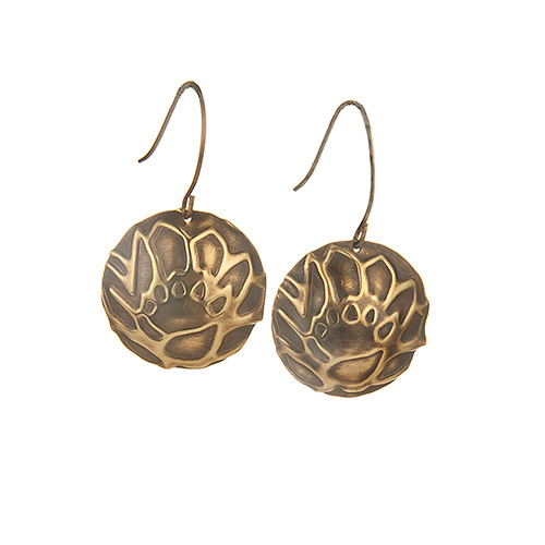 Embossed Lotus Earrings