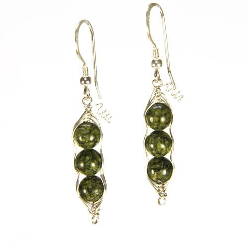 Russian Serpentine Three Pod- Peapod Earrings