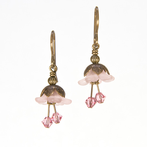Light Pink Fairy Flower Short Earrings