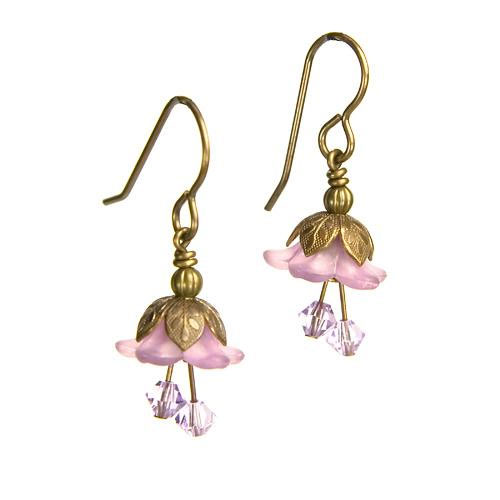 Lavender Fairy Flower Short Earrings