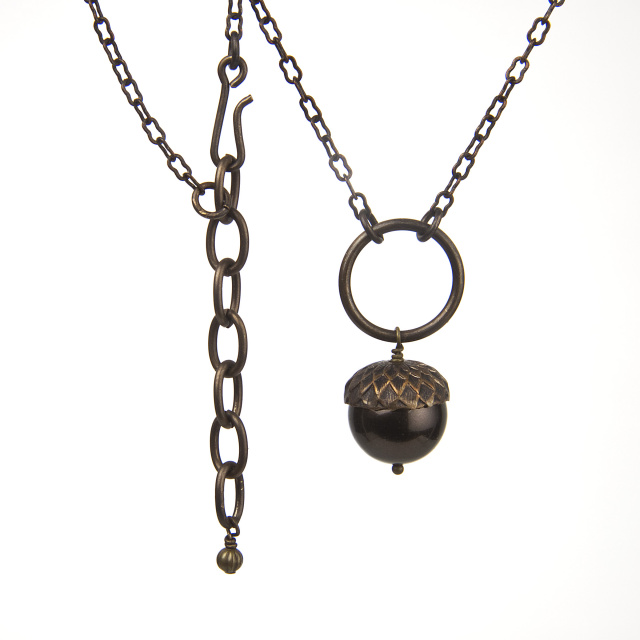 Acorn Necklace - Dark Brown