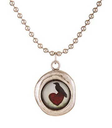 Secret Garden Silver Necklace - Raven Heart