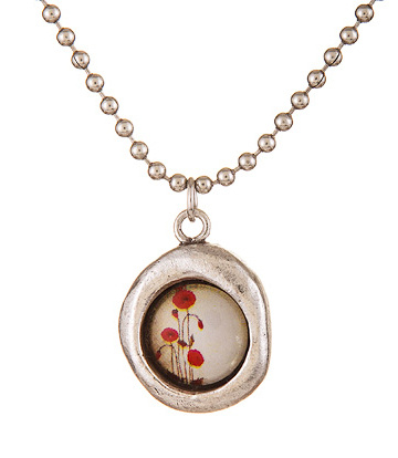 Secret Garden Silver Necklace - Simple Poppy