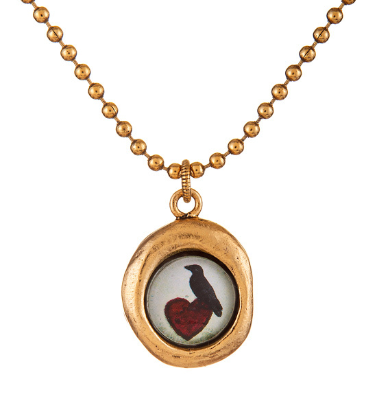 Secret Garden Gold Necklace - Raven Heart