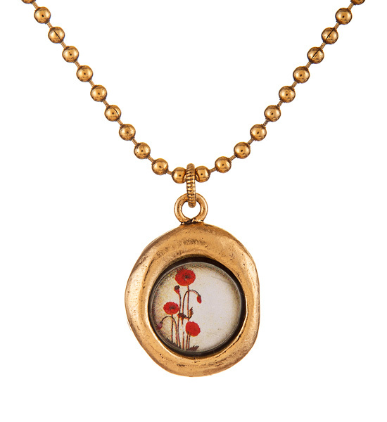 Secret Garden Gold Necklace - Simple Poppy