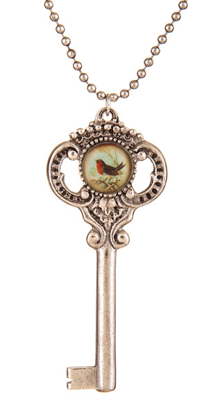 Silver Key Necklace - Robin