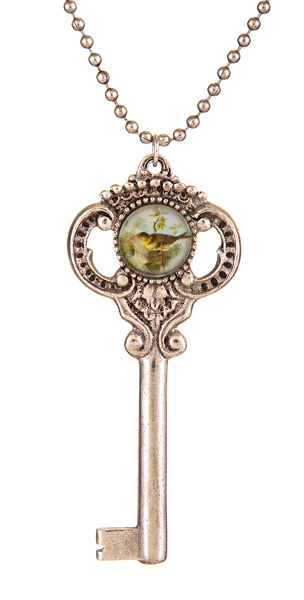 Silver Key Necklace - Yellow Finch