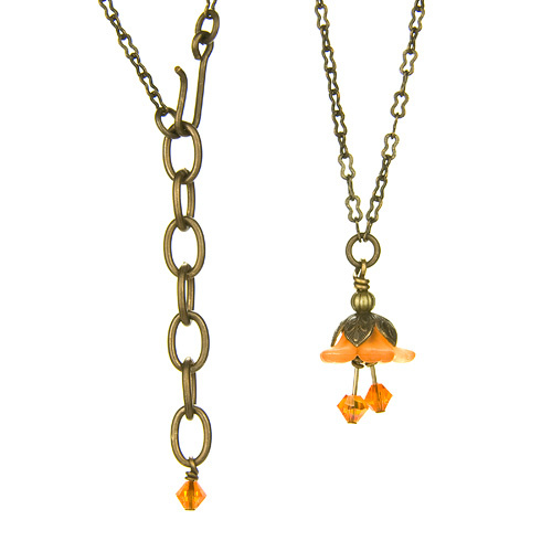 Orange Fairy Flower Necklace