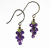 Amethyst and Peridot Grape Cluster Earrings