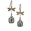 Aqua Bejeweled Dragonfly Earrings