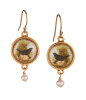 Secret Garden Gold Earrings - Black Bird