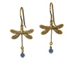 Denim Lapis Dragonfly Earrings - 4mm stone