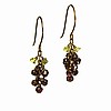 Garnet and Peridot Grape Cluster Earrings