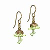 Green Fairy Flower Short Earrings