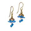 Dark Blue Fairy Flower Short Earrings