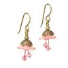 Dark Pink Fairy Flower Short Earrings