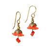 Red Fairy Flower Short Earrings