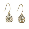 Clear Glass Filigree Short Earrings