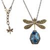 Aqua  Bejeweled Dragonfly Necklace- Lg. Stone