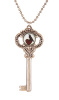 Silver Key Necklace - Raven Heart
