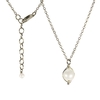 White Herringbone Wrapped Pearl Necklace