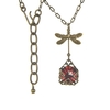 Dainty Red Bejeweled Dragonfly Necklace